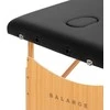 Activeshop Sulankstomas medinis masažo stalas Balance Lux 2 segmentų 190×70 cm juodas