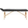 Activeshop Sulankstomas medinis masažo stalas Balance Lux 2 segmentų 190×70 cm juodas