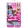 Mattel BARBIE TWINNING LOOKS tamsiaplaukės lėlės ir šunelio rinkinys (JFP38)