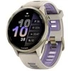 Išmanusis laikrodis Garmin Forerunner 970, Šviesios aukso spalvos titanas su žalsvai pilkos spalvos korpusu ir žalsvai pilku / permatomu indigo spalvos dirželiu
