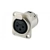 Amphenol AC3FDZ XLR 3 pin lizdas, lituojamas nikeliuotas