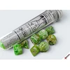 Chessex Marble Sour Žalias/Baltas Lab Polyhedral 7-Die Set