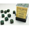 Chessex Opaque 12mm d6 with pips Dice Blocks (36 Dice) - Dusty Žalias/Gold