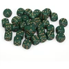 Chessex Opaque 12mm d6 with pips Dice Blocks (36 Dice) - Dusty Žalias/Gold