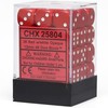 Chessex Opaque 12mm d6 with pips Dice Blocks (36 Dice) - Raudona w/baltas