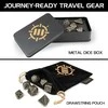 Enhance Tabletop RPGs 7pc Metal Dice Set with Case and Dice Bag