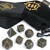 Enhance Tabletop RPGs 7pc Metal Dice Set with Case and Dice Bag
