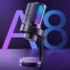 FIFINE Ampligame A8 laidinis mikrofonas su RGB apšvietimu | USB