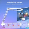 FIFINE AmpliGame AM8T Baltas laidinis mikrofonas su stovu ir RGB apšvietimu | USB/XLR