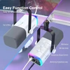 FIFINE AmpliGame AM8T Baltas laidinis mikrofonas su stovu ir RGB apšvietimu | USB/XLR