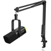 FIFINE AmpliGame AM8T Juodas laidinis mikrofonas su stovu ir RGB apšvietimu | USB/XLR