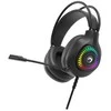 MARVO H8325 Akari 40 RGB Laidinės žaidimų ausinės | USB | 3.5 mm | Juoda