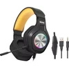 Marvo Pulz 80W laidinės žaidimų RGB ausinės | 3.5mm | Juodos