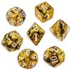 REBEL RPG kauliukų rinkinys - Tankus branduolys - Auksas (baltas numeriai)