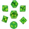 REBEL RPG Dice Set - Metal - Žalias with Geltona Numbers