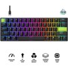 Royal Kludge RK C61 HE - US išdėstymas - Mint Magnetic Switches - Juodas Žalias (Juoda) Magnetinė Žaidimų Klaviatūra