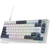 Royal Kludge RH81 balta belaidė mechaninė klaviatūra | 75%, Hot-swap, RGB, Brown Switches, US