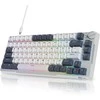 Royal Kludge RH81 balta belaidė mechaninė klaviatūra | 75%, Hot-swap, RGB, Sky Cyan Switches, US