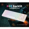 Bevielė Žaidimų Klaviatūra Royal Kludge RK G68 Wireless 65% - US išdėstymas - Raudona Linear Switches - baltos spalvos