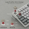Royal Kludge RK N80 RGB Pearly Dawn belaidė klaviatūra |75%, Hot-swap, Raudona switches, US