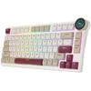 Royal Kludge RK N80 RGB Rosy Clouds belaidė klaviatūra |75%, Hot-swap, Raudona switches, US