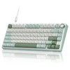 Royal Kludge RK R75 Sidabrinis Switches Skycyan Žaidimų klaviatūra baltos spalvos