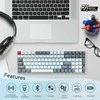 Royal Kludge RK100 Tri-mode belaidė klaviatūra | 96%, Hot-swap, Mėlyna Switches, US, balta