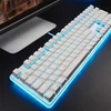 Royal Kludge RK918 RGB balta laidinė mechaninė klaviatūra | 100%, Raudona switches, US