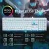 Royal Kludge RK918 RGB balta laidinė mechaninė klaviatūra | 100%, Brown switches, US