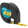 DYMO LetraTag Plastikinė Juostelė 12mm x 4m / juodas ant geltonos (S0721570 / S0721620)