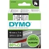 DYMO S0720830 D1 Juostelė 19mm x 7m (balta / juodas šifras)
