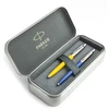 Parker Jotter Originals Geltona ir Mėlyna Tušinukų dovanų rinkinys su metaliniu dėklu