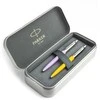 Parker Jotter Originals Lilac ir Geltona Tušinukų dovanų rinkinys su metaliniu dėklu