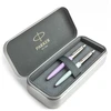 Parker Jotter Originals Lilac ir Pastel Mėlyna Tušinukų dovanų rinkinys su metaliniu dėklu