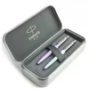 Parker Jotter Originals Lilac ir Pastel Mėlyna Tušinukų dovanų rinkinys su metaliniu dėklu