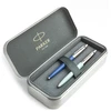Parker Jotter Originals Mėlyna ir Pastel Mėlyna Tušinukų dovanų rinkinys su metaliniu dėklu
