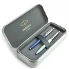 Parker Jotter Originals Mėlyna ir Pastel Mėlyna Tušinukų dovanų rinkinys su metaliniu dėklu