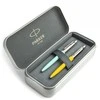 Parker Jotter Originals Mint ir Geltona Tušinukų dovanų rinkinys su metaliniu dėklu