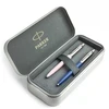 Parker Jotter Originals Rožinė ir Mėlyna Tušinukų dovanų rinkinys su metaliniu dėklu