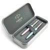 Parker Jotter Originals Rožinė ir Pastel Mėlyna Tušinukų dovanų rinkinys su metaliniu dėklu