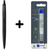 Parker Jotter XL Juodas BT Tušinukas + mėlynas tušinuko papildymas (M) 3 vnt.