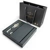 Parker Sonnet Premium Metal ir Juodas rašiklio rinkinys dėžutėje su dovanų maišeliu