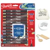 „Sharpie“ akriliniai žymekliai, žemės spalvų, 12 vnt. + priedai: knygų žymeklis, maišelis, raktų pakabukas