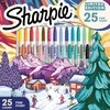 Sharpie smulkūs mišrių spalvų permanentiniai žymekliai 25 vnt. SPECIALUS ŠVENTINIS EDICIONAS 2025 + Pinigų dėžutė Vienaragis