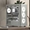 Aerocool D501A PC case, Mid Tower, ATX, Tempered Glass – baltas
