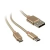 Akasa 2 in 1 USB 2.0 kabelis, tipas A į Micro-B ir C tipas - 1 m, auksinis