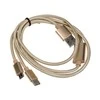 Akasa 2 in 1 USB 2.0 kabelis, tipas A į Micro-B ir C tipas - 1 m, auksinis