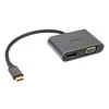 Akasa USB Typ C 2-In-1 Ekranas-Adapteris, 1x HDMI und 1x VGA - sidabrinis