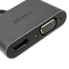 Akasa USB Typ C 2-In-1 Ekranas-Adapteris, 1x HDMI und 1x VGA - sidabrinis
