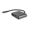 Akasa USB Typ C 2-In-1 Ekranas-Adapteris, 1x HDMI und 1x VGA - sidabrinis